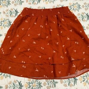Toad&Co Rust Floral Skirt